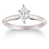 14k Choice of White or Yellow Gold Marquise Solitaire Diamond Engagement Ring (1/2 ct, H-I Color, SI2-I1 Clarity)