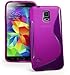 Galaxy S5 Case, [Rubber] Galaxy S5 Case, by Cable and Case(TM) - Transparent Purple Non-Slip Soft Jelly Phone Cover with Vibrant Trendy Colors and Sure Grip Texture (Galaxy S5)