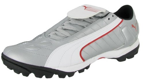 UMA V-Kon II L IT Mens Indoor Turf Football Soccer Shoe Trainer Silver White High Risk Red