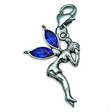 Charm Bracelet Pendant Fairy with strass wings blue #8715, bracelet Charm | Phone Charm, Thomas Sabo compatible