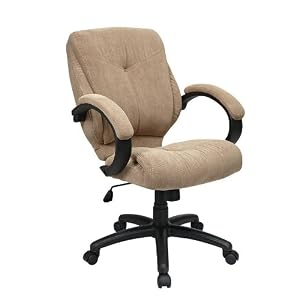OSP Super Soft Brownstone Fabric Swivel Tilt Office Desk Chairs