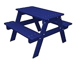 IMAGE OF Polywood Outdoor Furniture Kid Picnic Table, Pacific Blue-Recycled Plastic Materials