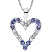 Sterling Silver Round Tanzanite and Diamond Heart Pendant (0.2 cttw, I-J Color, I2-I3 Clarity), 18
