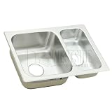 22234, Moen Camelot 7 (Lg)/5 (Sm) Deep Double Bowl Drop-In Kitchen Sink - Stainless Steel