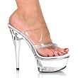 6 Inch Sexy High Heel Platform Shoes Clear Rhinestone Strap