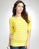 bebe Batwing Open Weave Sweater Top