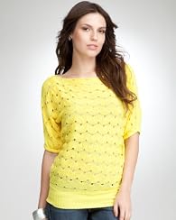 Batwing Open Weave Sweater Top