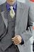 Light Gray Men's 3 piece Pinstripe Vested Itlain Super 120 Wool 3 Buttons Suit ~~ please click for special offers