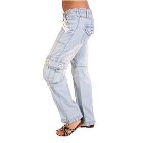 B26 New Ladies Faded Denim Hipster Baggy Jeans Sizes 8-16