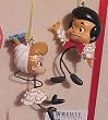 Lucy and Ricky Stick Figure Ornaments - set of one Ricky and One Lucy