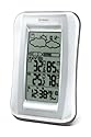 Oregon Scientific BAR688HGA Wireless Weather Station with Temperature/Humidity Display and Self- Setting Atomic Clock, White/Silver