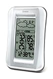 Oregon Scientific BAR688HGA Wireless Weather Station with Temperature/Humidity Display and Self- Setting Atomic Clock, White/Silver