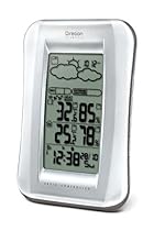 Oregon Scientific BAR688HGA Wireless Weather Station with Temperature/Humidity Display and Self- Setting Atomic Clock, White/Silver