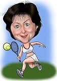 Karikatur vom Foto: Tennis - Poster 40x30cm