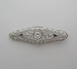 Art Deco 14k White Gold Antique Original Diamond Pin