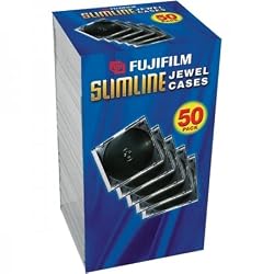 Fujifilm Media 25367050 Empty Slim Jewel Cases - 50 Pack (Black)