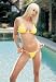 2PC Lycra Lined Chain String Bikini Swimsuit with Full Back Bottom (Large-Neon Yellow)