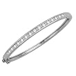 14K White Gold Diamond Bangle Bracelet - 1.50 Ct.