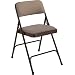 National Public Seating 2200 Series Steel Frame Upholstered Premium Fabric Seat and Back Folding Chair with Double Brace, 480 lbs Capacity, Russet Walnut/Brown (Carton of 4)