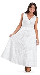 Lace Tiered Cotton Peasant Dress/Maxi Dress 