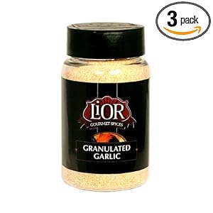LIOR Granulated Garlic Seasoning, 6.3 Ounce Jars (Pack of 3) by LIOR