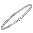 14K White Gold Basket-Weave Bangle Bracelet - 7.25 inches