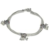 Anklet Chains Foot Jewelery In Sterling Silver 87 gms. 10.25 