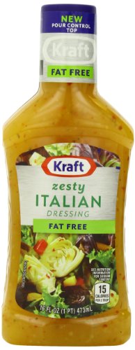 Kraft Free Zesty Italian Fat Free Dressing, 16-Ounce Plastic Bottles (Pack of 6)