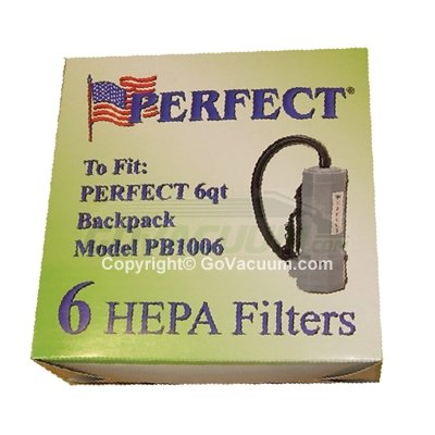 Perfect Commercial 6 Quart HEPA Certified Backpack Vacuum Cleaner Bags For Model PB1006 - Part Number 15-1802. Perfect Commercial 6 Quart HEPA Certified Backpack Vacuum Cleaner Bags For Model PB1006 - Part Number 15-1802.