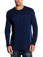 Trussardi Jeans Camiseta Manga Larga Close Fit (Azul Marino)