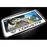 Corvette C5 Logo Chrome Solid Brass License Frame