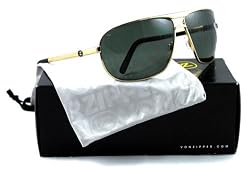 Von Zipper Skitch Polarized Aviator Sunglasses,Gold Frame/Vintage Grey Poly Polar Lens,one size