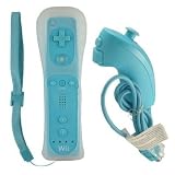 Nintendo Wii Remote, Nunchuk and Motion Plus Combo Pack - Blue (Free Silicon Case)