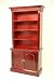 Miniature Cherry Bookshelves with Crown Molding Dollhouse Miniature