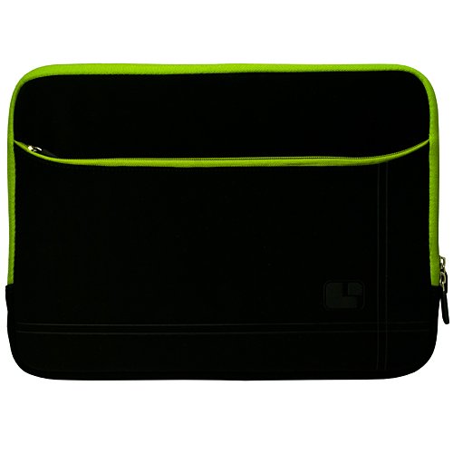Micro Suede Sacoche en Néoprène pour ordinateur portable 33,78 cm, Apple Macbook 33 cm HP Pavilion 33,78 cm Acer Aspire 33,78 cm Acer Timeline Toshiba Satellite Sony Vaio Dell Latitude Dell Inspiron Samsung Notebook Sleeves (Disponible en différentes couleurs) (Green)