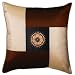 Decorative Handmade Silky Brown & Beige Cushion Cover / Pillow Sham - Golden Sunflower Design