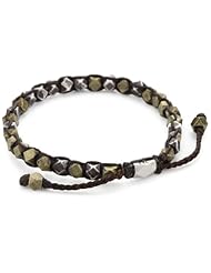 M.Cohen Handmade Designs Brown Wax Cord with Silver and Brass Cornerless Beads