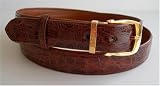 Mario Anolfi Genuine Crocodile 30 mm men's Belt ,PLEASE ORDER ONE SIZE LARGER THAN YOUR PANT WAIST SIZE!