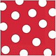 Red Polka Dot Beverage Napkins (36 count)
