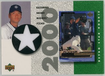 Kazuhiro Sasaki Seattle Mariners 2002 UD Authentics Retro Star Rookie Jerseys #SR-KS Baseball Card