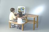 Review Wild Zoo  / Child's wooden computer desk for 1 or 2 kids ages 6 - 10 - maple