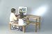 Toys : Child's wooden computer desk for 1 or 2 kids ages 6 - 10 - maple