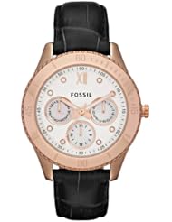 Fossil Stella Leather Watch Black
