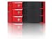 iStarUSA BPN-230SAS 2x5.25 to 3x3.5 SATA/SAS Trayless Hot-Swap Backplane RAID Cage Mobile Rack - Red