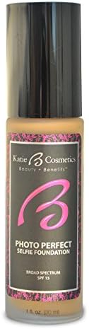 Katie B Cosmetics Selfie Medium to Full Coverage Foundation SPF 15, 1 fl oz (Colors Available Below)