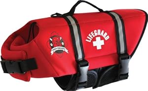 Paws Aboard Small Neoprene Designer Doggy Life Jacket Red Lifeguard by Paws Aboard