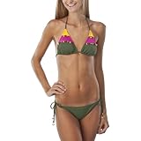 Xhilaration® Juniors Beaded 2 pc. Bikini Swimsuit - Green/Yellow/Pink