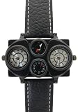 Oulm - Montre Homme - Quartz - Synth??tique - de deuxarqueurs dheurCompass Rectangle Sport Watches