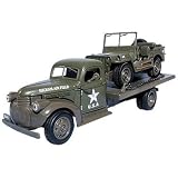 1941 Chevy Army Flatbed & Jeep Die Cast WWII Set