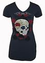 Melis T-Shirt Longshirt/Minikleid SKULL 5246 mit Glitzer Print dunkelgrau